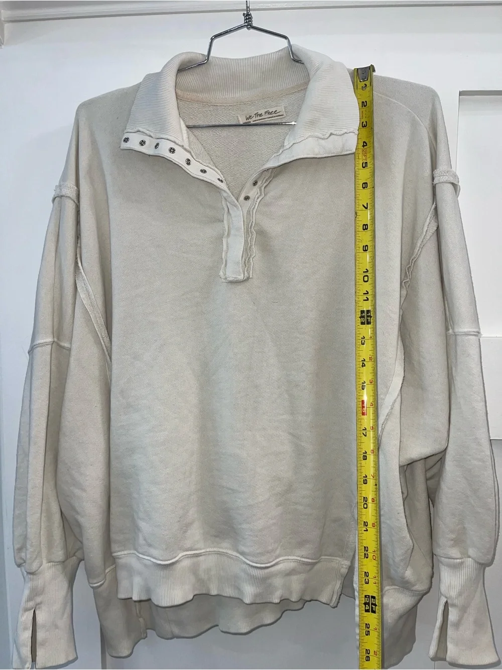 FREE PEOPLE We The Free Camden Henley Sweatshirt Medium OVERSIZED Fit - Picture 3 of 7
